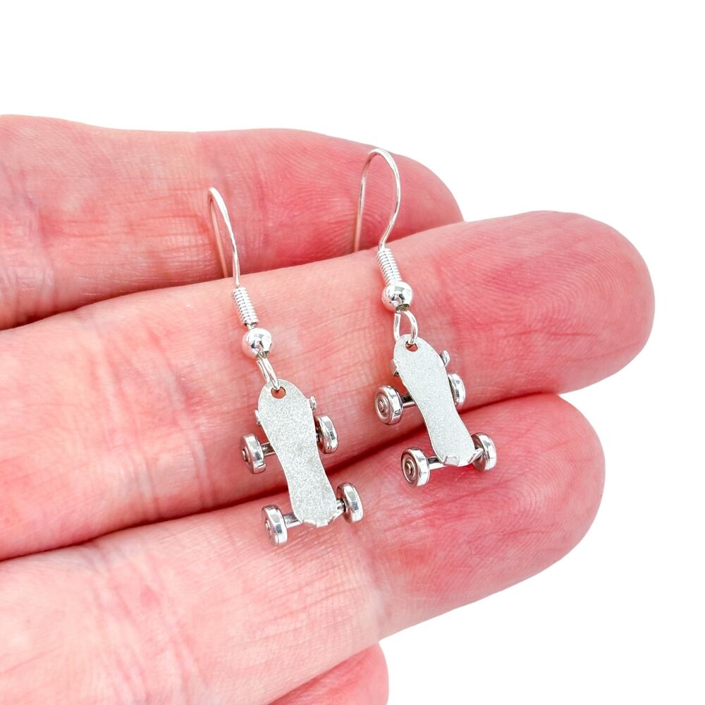 Vintage Sterling Silver 925 Roller Skate Dangle Earrings